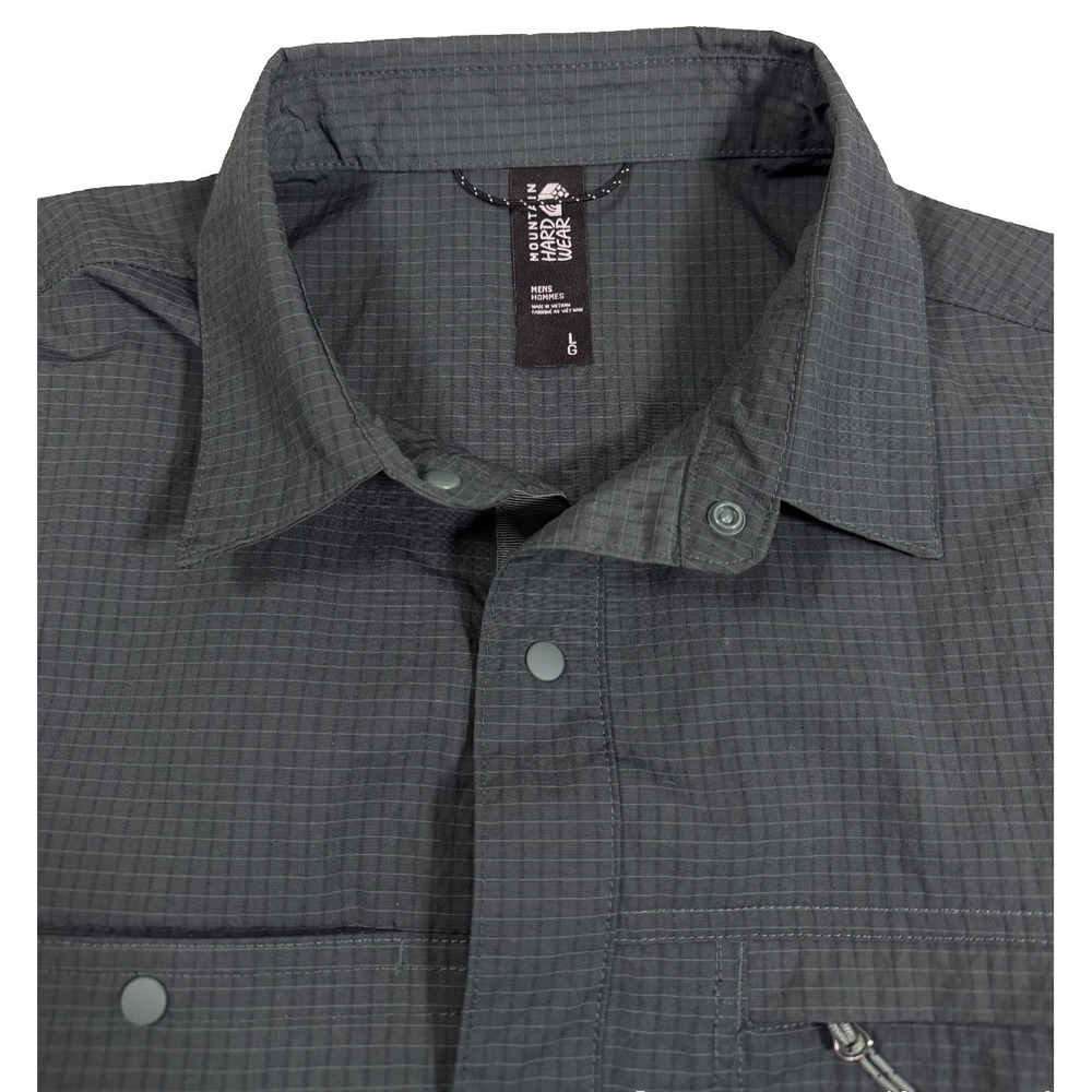 Mountain Hardwear Stryder Shirt Men's L Green Performance Hiking Nylon Button Up - Picture 3 of 6
